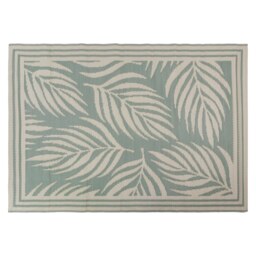 JVL Lightweight Reversible Outdoor Rug – Large Leaf Pattern, Plastic Woven 120 x 170 cm