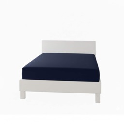 Polycotton Fitted Sheet Extra Deep 40cm Skirt Easy Care Blue Navy Blue Small Double