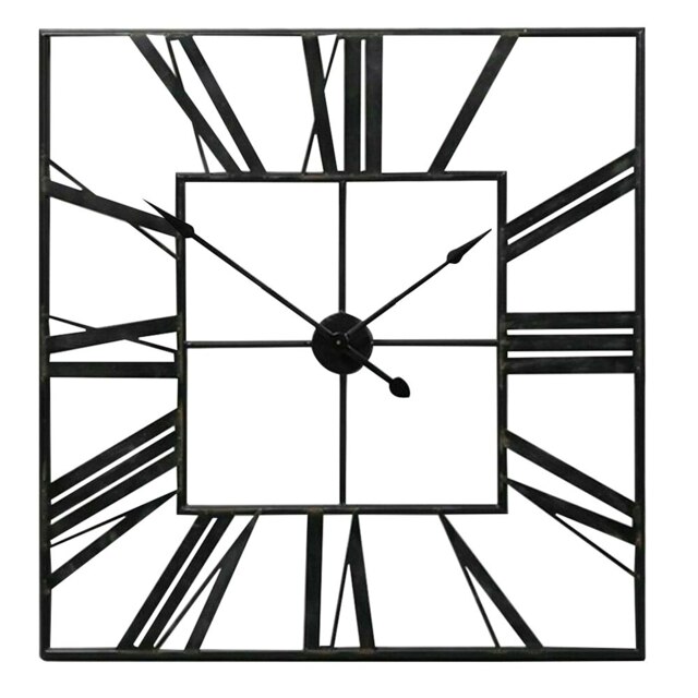 Living and Home Modern Square Oversized Metal Wall Clock