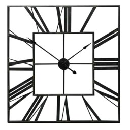 Living and Home Modern Square Oversized Metal Wall Clock