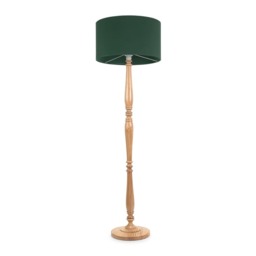 ValueLights Victoria Light Wood Floor Lamp Green Shade and Bulb