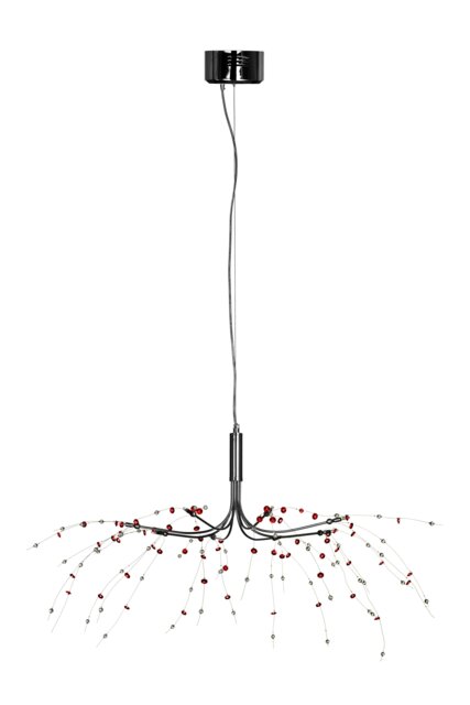 Orsina Xavia Red and Clear 8 Light Ceiling Light