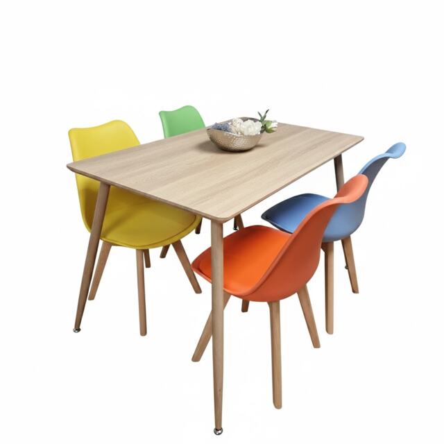 Dining Table Set with 4 Mix colour Dining Chairs Kitchen DiningRoom Furniture