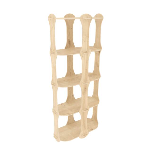 Decorotika Ayzi Bookcase MDF 4-tier Handmade - 62 cm W x 138 cm H x 33 cm D