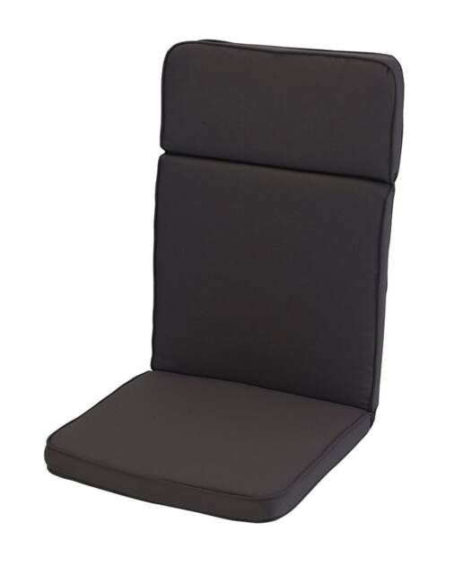 High Recliner Outdoor Garden Furniture Cushion (Pack of 4) - L116 x W49 cm - Charcoal Grey