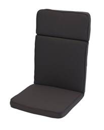 High Recliner Outdoor Garden Furniture Cushion (Pack of 4) - L116 x W49 cm - Charcoal Grey