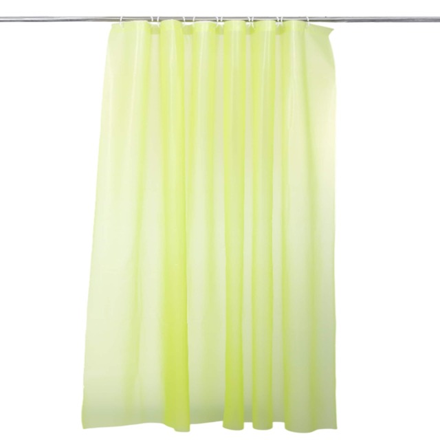 PEVA Plain Mould & Mildew Resistant Shower Curtain with 12 Hooks - 180x180cm