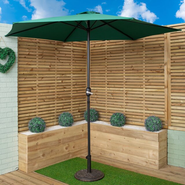 Samuel Alexander 2.7m Havana Garden Patio Parasol with Crank Handle in Green