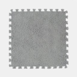 OHS 27 Pack Teddy Fleece Interlocking Flooring Carpet Rug Tiles, 30x30cm - Grey