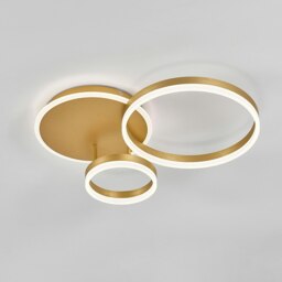 Living and Home Triple-Ring LED Ceiling Light - Golden