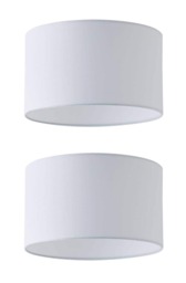 ValueLights Reni Pair White Fabric Small Drum Ceiling Shades