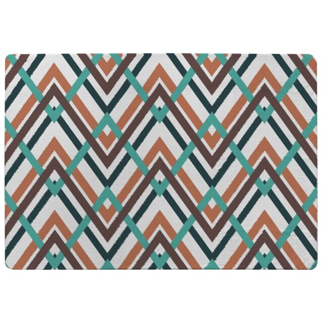 Coloured Geometric Zig Zag Rug Multi