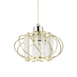 Modern Pendant Lamp Shade with Clear Acrylic Rectangular Prims and Gold Frame Gold Gold 1