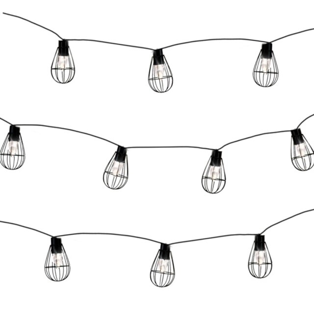 Solar String Lights with 8 Metal Bulbs Decorative LED Light