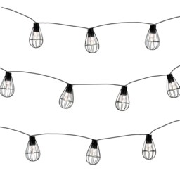 Solar String Lights with 8 Metal Bulbs Decorative LED Light