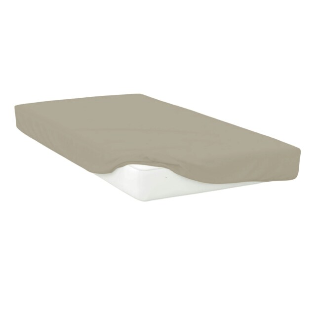 Belledorm Easycare Percale Fitted Sheet - Mushroom - 6ft 6in