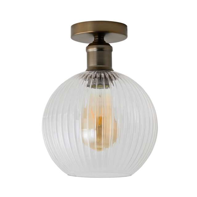 ValueLights Maddison Brushed Brass Flush Ceiling Light Bronze