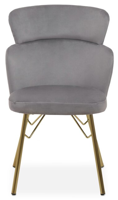 Orsina Comfortable Grey Velvet Dining Chair, Elegant Chair For Dining Table, Modern Design Outdoor Dining Chair