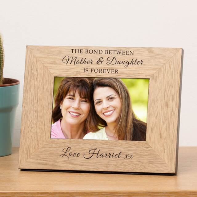 Personalised The Bond Between Wood Picture Frame 6x4 Mothers Day Mum