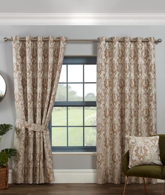 Tegola Eyelet Curtains - Brown - 229cm x 183cm Brown