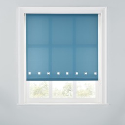 A.Unique Home Premium Quality Trimmable Square Eyelet Window Roller Blind - 5FT - BLUE STONE - 150CM (W) x 170CM (L)