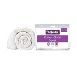 Ezysleep 13.5 Tog Feels Like Down Cotton Cloud Duvet - High-Quality Microfibre Filling White White