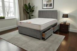 "SKY Plush Bed Set With Mattress, 2 Drawers Same Side & 24""Headboard"