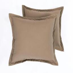 Homescapes Dark Beige Plain Outdoor Cushion 45 x 45 cm - Set of 2 Cream Dark Beige 2