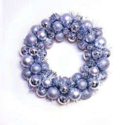 Christmas Tree World 33cm Shatterproof Bauble Wreath - Silver