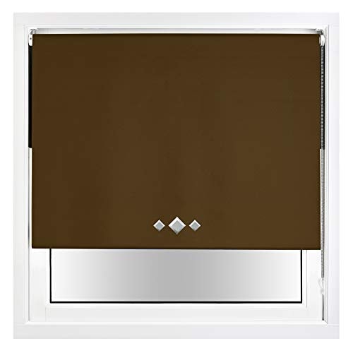 Blackout Roller Blind Diamond Eyelet Metal Fittings Brown Brown