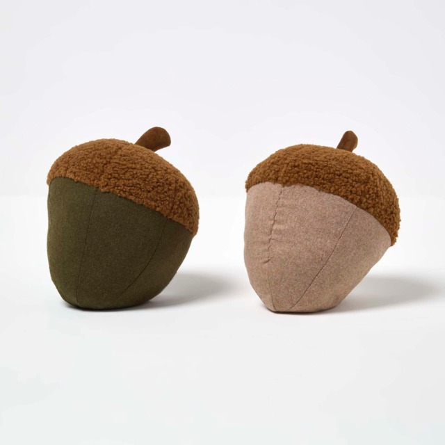 Homescapes Luxury Fabric Acorn Doorstop Set of 2