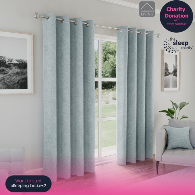 Enhanced Living Austin Blackout, Thermal Blue Curtains with Eyelet Header (PAIR) - 90x72 inch (229x183cm) Blue Blue 2