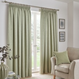Fusion Galaxy Pencil Pleat Curtains Green