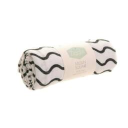 Ziggle Cotton Muslin Square - Black & White Print