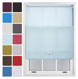 FURNISHED Daylight Roller Blinds with Triple Diamond Eyelet Cut to Size Sheer Fabric Blue Duck Egg Blue (W) 180cm x (L) 210cm