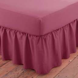 Charlotte Thomas Poetry Plain Dye Polycotton King Platform Valance Sheet Frilled - Aubergine - 150 x 200cm Purple Aubergine King
