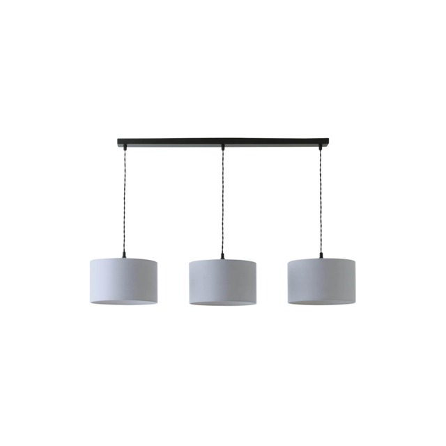 ValueLights Shaw Matte Black 3 Drop Bar Lamp Holder Grey Shades Black