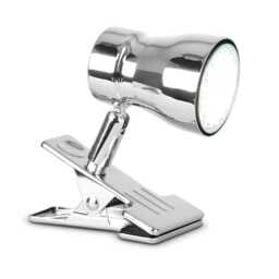ValueLights Clip-On Spotlight Chrome Silver Spotlight and Bulb