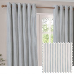 Yard Hebden Cotton Eyelet Curtain Pair, Marine Blue, 229 cm x 229 cm Blue Marine Blue