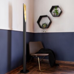 EGLO Barbotto Black Steel & Gold LED Floor Lamp