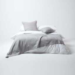 Homescapes Cotton Rajput Ribbed Silver Grey Throw - 150 x 200 cm
