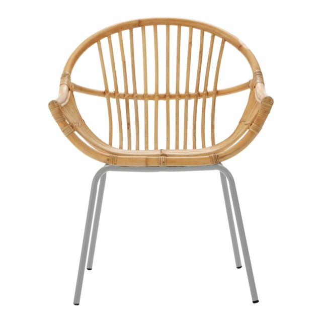 Orsina Grey Washed Natural Rattan Chair, Rustless Rattan Chair, Easy Cleaning Rattan Armchair