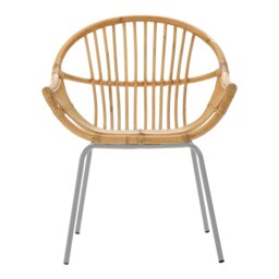 Orsina Grey Washed Natural Rattan Chair, Rustless Rattan Chair, Easy Cleaning Rattan Armchair