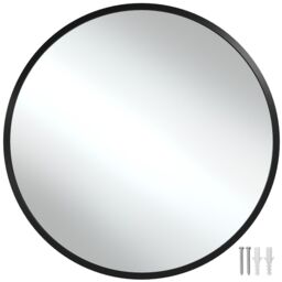 Round Mirror Fiona - aluminium frame, wall mounted, minimalist design Black black 50 x 50 x 2,50 cm 1