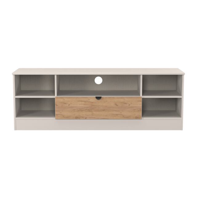 Norway Wide 1 Drawer TV & Media Unit in Gold Craft & Kashmir (Ready Assembled) Brown Gold Craft & Kashmir