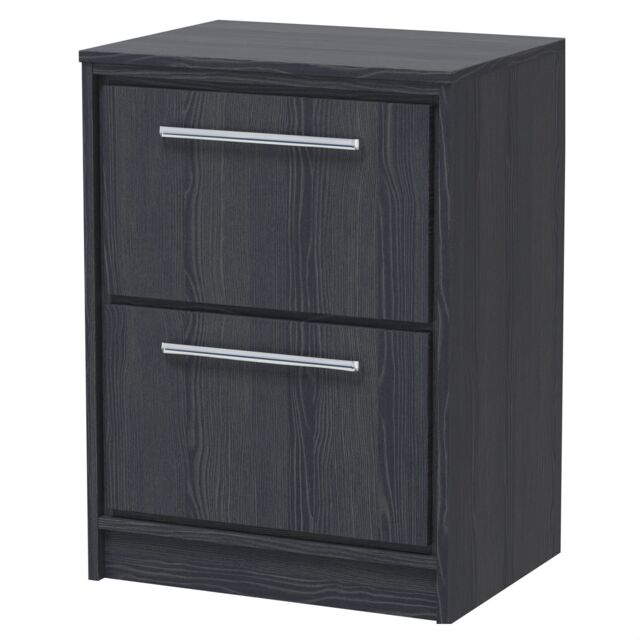 Balterley Longnor 2 Drawer Floor Standing Vanity Unit with Worktop, Woodgrain Graphite Grey, 600mm