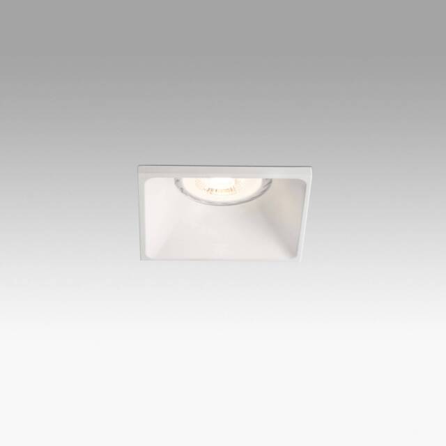 Ne 1 Light Square Recessed Spotlight White, GU10
