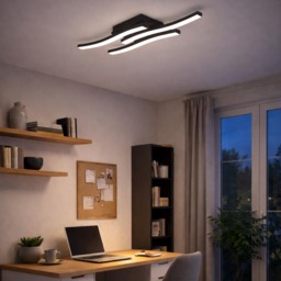 EGLO Basic Cabezas-E Black Steel & Plastic 3 Flame Wall/Ceiling Light, 4000K Blue