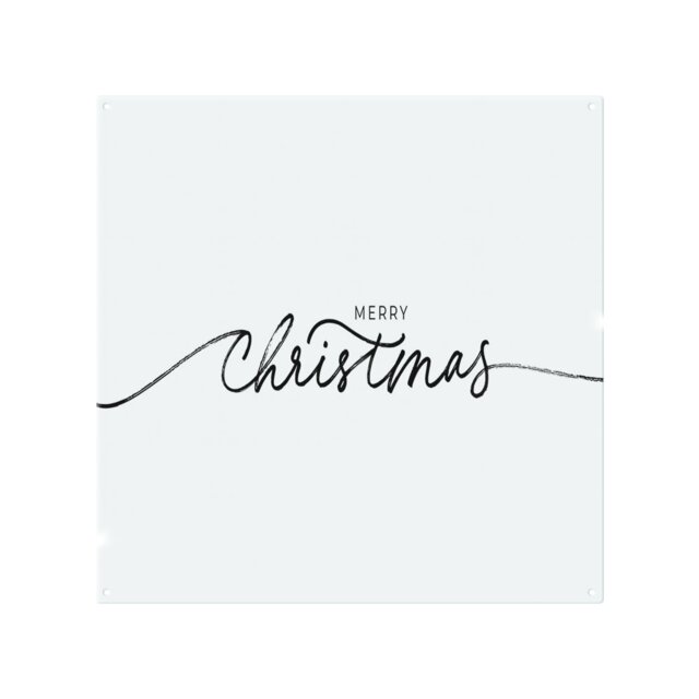 Merry Christmas Hand Drawn Lettering Dining Splash Back White
