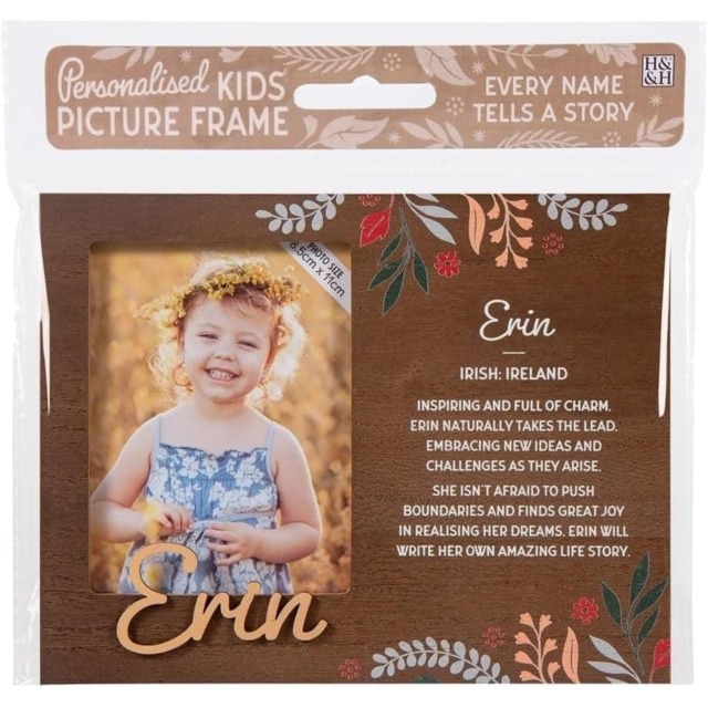 History & Heraldry Pre-Personalised Kids Wooden Picture Frame - Erin